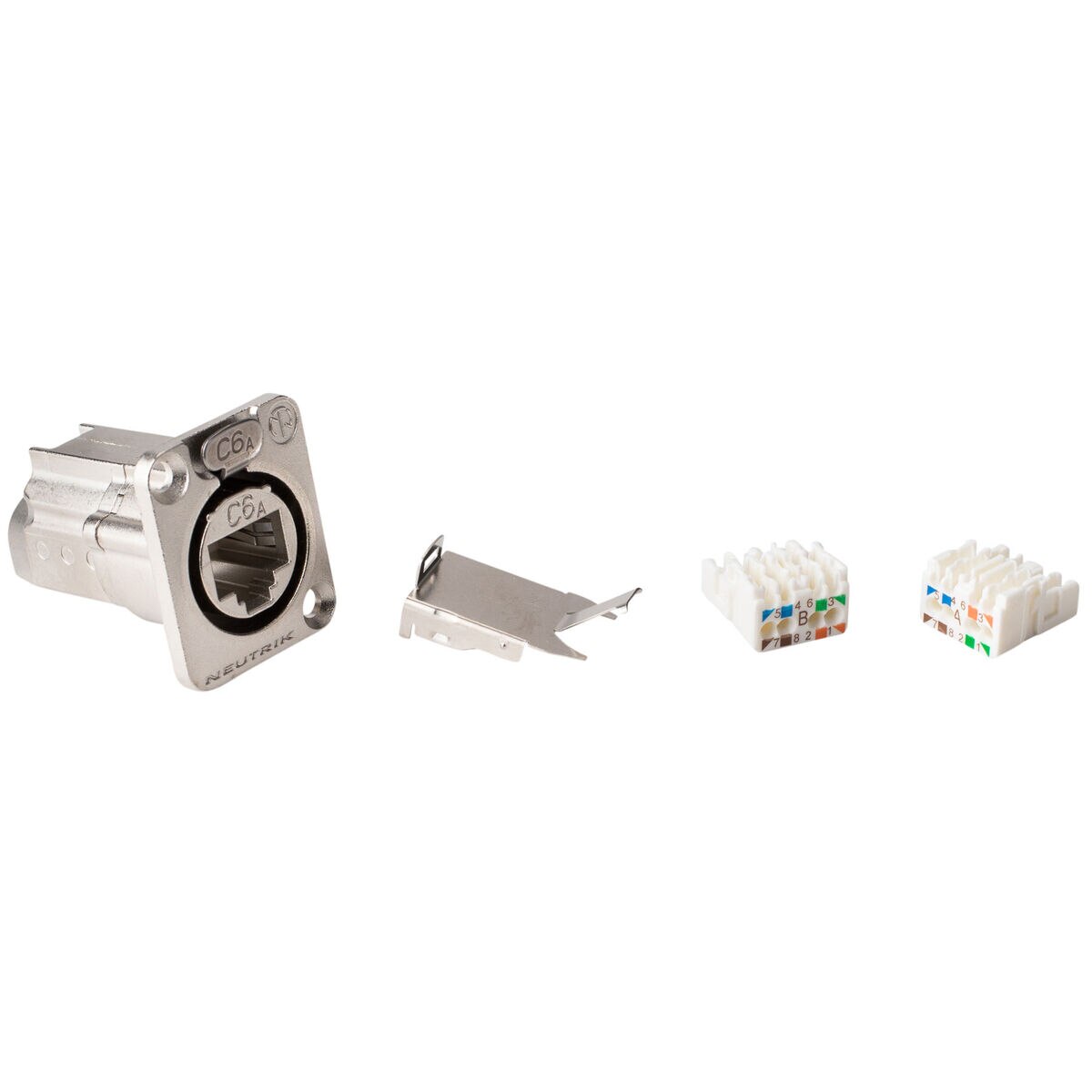 Neutrik NE8FDX-P6 EtherCON RJ45 Cat6a Shielded Feed-Thru Connector – Nickel, New